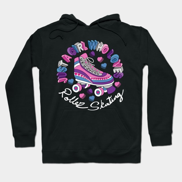 Just A Girl Who Loves Roller Skating Hoodie by Designoholic